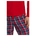 Pánske pyžamo 40950-33X Glance Červená s tmavomodrou - HENDERSON červená/káro