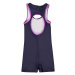 Slazenger Boyleg Swimming Suit Junior Girls Purple/Navy