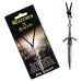 Šnúrkový náhrdelník - kovový meč s rukoväťou kostlivca