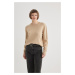 DEFACTO Regular Fit V-Neck Premium Soft Wool Textured Sweater