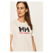 Bavlnené tričko Helly Hansen biela farba