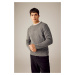 DEFACTO Standard Fit Regular Cut Crew Neck Basic Plain Knitwear Sweater