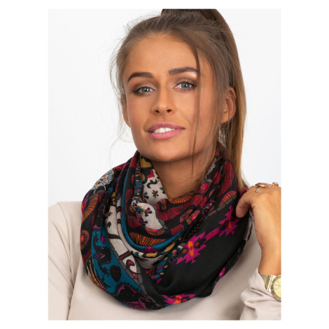 Black scarf with folk pattern