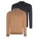 DOUBLE SET V4007 DEWBERRY MEN'S SWEATSHIRT-NAVY-CAMEL