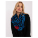 Dark blue women's scarf with leopard print