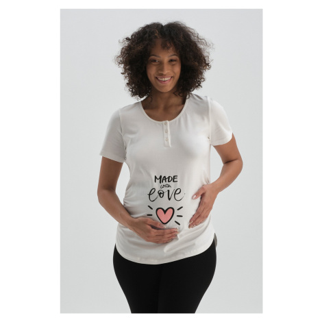 Dagi Maternity T-Shirt - White - Regular fit