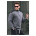 Madmext Smoky Zipper Collar Basic Men's Sweatshirt 6157