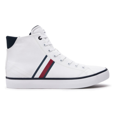 Tommy Hilfiger Sneakersy Th Hi Vulc Stripes Mesh FM0FM04948 Biela