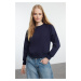 Trendyol Navy Blue Rib Detailed Crew Neck Regular/Normal Fit Knitted Sweatshirt