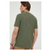 Bavlnené tričko Marc O'Polo zelená farba, vzorované