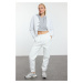 Trendyol Ecru Ribbed Loose Jogger Thick Inside Fleece Knitted Sweatpants