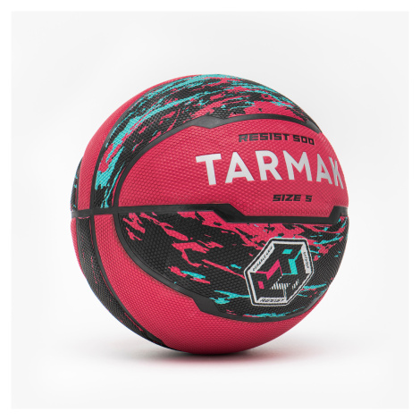 Basketbalová lopta veľkosť 5 R500 ružovo-čierna TARMAK