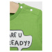 Detské bavlnené tričko Birba&Trybeyond zelená farba, s potlačou