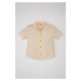 DEFACTO Baby Boy Open Collar Muslin Short Sleeve Shirt