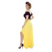 Asymetrická dámska maxi sukňa v citrónovej farbe s volánikom 426-1