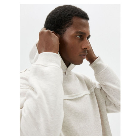 Koton Oversize Hooded Sweatshirt Stitch Detail Long Sleeve