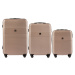 CHAMPAGNE SADA TROCH CESTOVNÝCH KUFROV FINCH 5398-3, LUGGAGE 3 SETS (L,M,S) WINGS, CHAMPAGNE