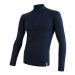 SENSOR MERINO DF pánske tričko dl. rukáv zip deep blue