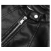 Krátka čierna bunda ramoneska so stojačikom (11Z8038)
