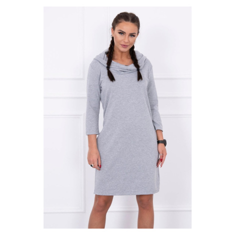 Dress with hood and pockets gray