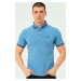 T8586 DEWBERRY MEN'S POLO NECK T-SHIRT-PLAIN INDIGO