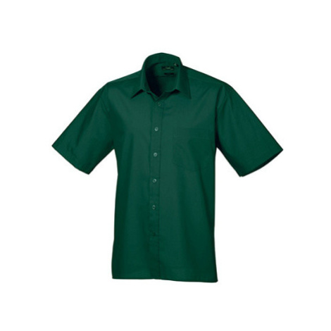 Premier Workwear Pánska košeľa s krátkym rukávom PR202 Bottle -ca. Pantone 560