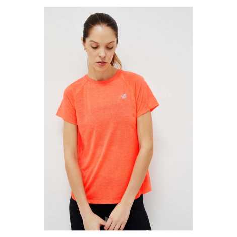 Bežecké tričko New Balance Impact Run oranžová farba