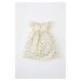 DEFACTO Baby Girl Floral Short Sleeve Twill Dress