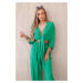 Women's Viscose Set Top with Tie Down + Pants - Green