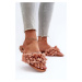 Women's flat slippers with fringe, off-pink Rialle
