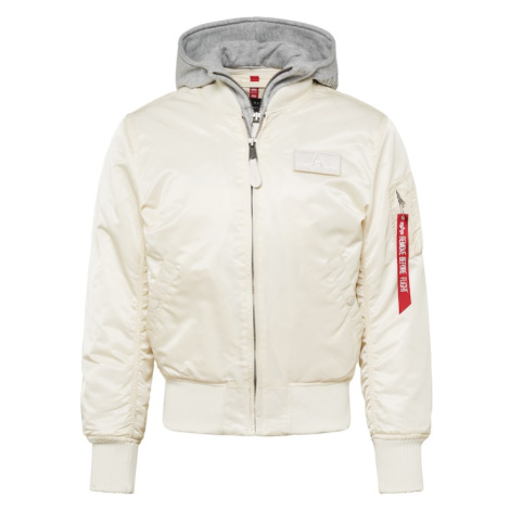 ALPHA INDUSTRIES Prechodná bunda  sivá melírovaná / červená / biela