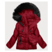 Červená dámska zimná bunda s kapucňou (5M738-270)