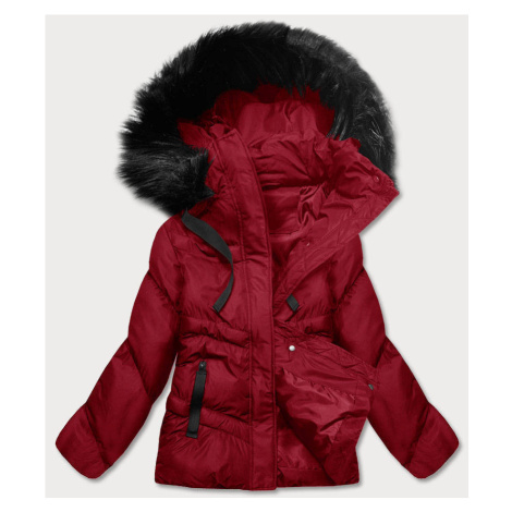 Červená dámska zimná bunda s kapucňou (5M738-270) J.STYLE