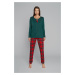 Zorza women's pyjamas, long sleeves, long legs - green/print