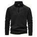 49143 Dewberry Half Zipper Stand Collar Mens Fleece-BLACK