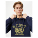 Koton College Printed Hoodie Hooded Kangaroo Pocket Detail