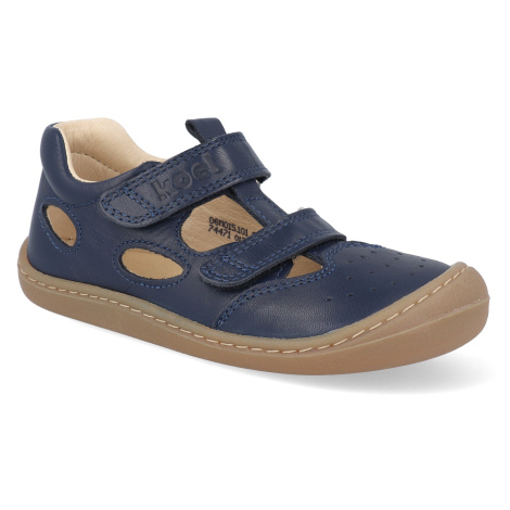 Barefoot detské sandále Koel - Bep Medium Napa Velcro Blue modré