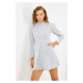 Trendyol Gray Stand Up Collar Waist Cut Detailed Knitted Dress