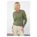 Trendyol Light Green Wide Pattern Openwork/Hole Knitwear Sweater