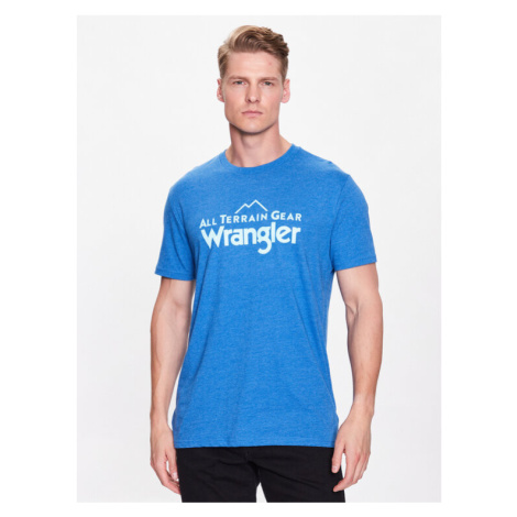 Wrangler Tričko Logo Tee WC5FGE47G 112335672 Modrá Regular Fit