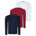 TRIPLE SET T8587 DEWBERRY V-NECK MEN'S SWEATSHIRT-WHITE-NAVY-BURGUNDY