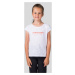 Hannah Kaia Jr Dievčenské bavlnené tričko 10029060HHX white (pink)
