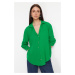 Trendyol Green Basic Oversize Wide Fit Woven Shirt