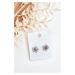 Silver flower earrings with zirconia