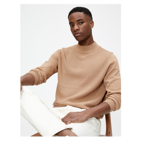 Koton Half Turtleneck Sweater Knitwear Textured Slim Fit Long Sleeve