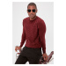 Trendyol Claret Red Slim Slim Fit Crew Neck Textured Knitwear Sweater