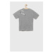 Bavlnené tričko Sisley šedá farba, jednofarebný