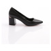 DGN 3300-23y Women's Pointed Toe Thick Heeled Shoes Black