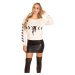 Trendy KouCla knit sweater with lacing white Einheitsgroesse