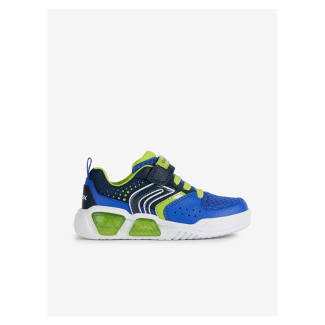 Green and Blue Boys Sneakers with Glowing Sole Geox - Boys